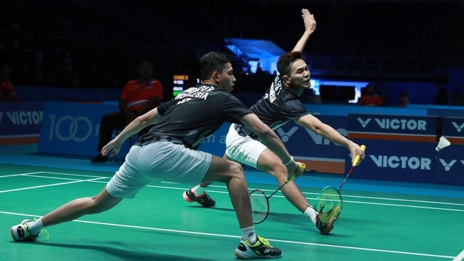 Fajar Alfian/Muhammad Rian Ardianto berhasil lolos ke babak kedua All England setelah menaklukkan Mathias Boe/Mads Conrad-Petersen.