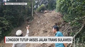 VIDEO: Longsor Tutup Akses Jalan Trans Sulawesi