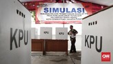FOTO: Simulasi Pemungutan Suara Pemilu 2019 Kelompok Penyelenggara Pemungutan Suara (KPPS) menggelar simulasi pemungutan dan pencoblosan surat suara Pemilu 2019 di Tanah Abang, Jakarta, Selasa (9/4).