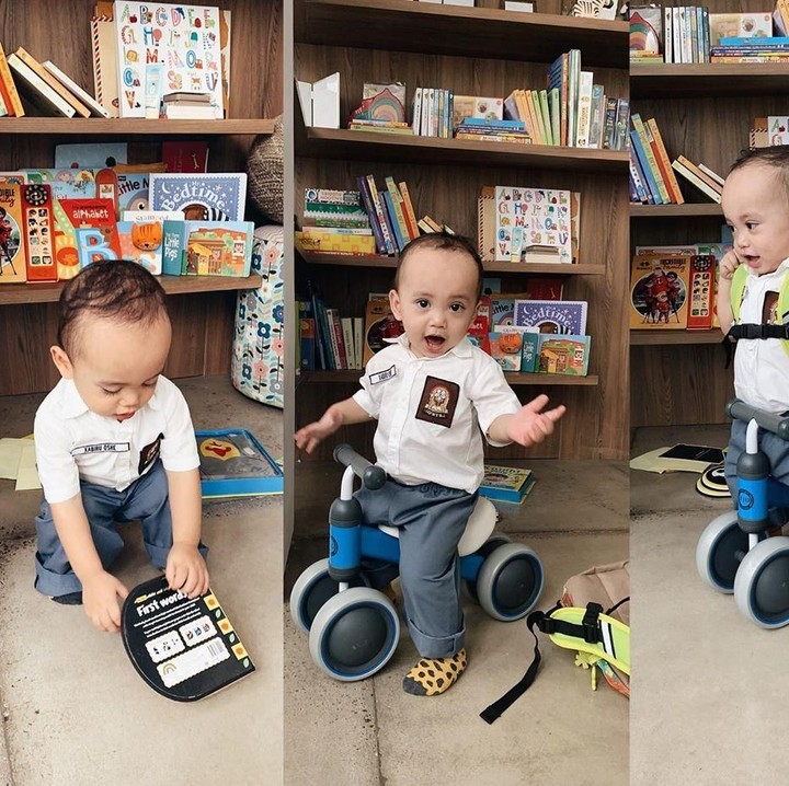 <p>Lucu sekali ya tingkah Xabiru. Sudah cocok jadi anak sekolah ya? he-he-he (Foto: Instagram @rachelvennya)</p>