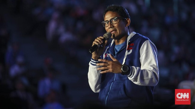 Cawapres nomor urut 02, Sandiaga Uno memiliki kekayaan pribadi paling besar dengan total harta kekayaan sebesar Rp5.099.960.524.965.