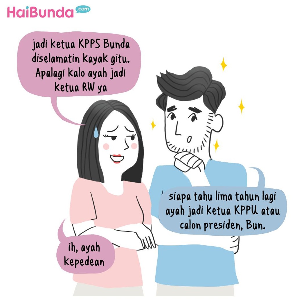 Beginilah cerita serba-serbi pemilu di keluarga Bunda di komik ini. Cerita pemilu di keluarga Bunda apa nih? Share yuk, Bun.