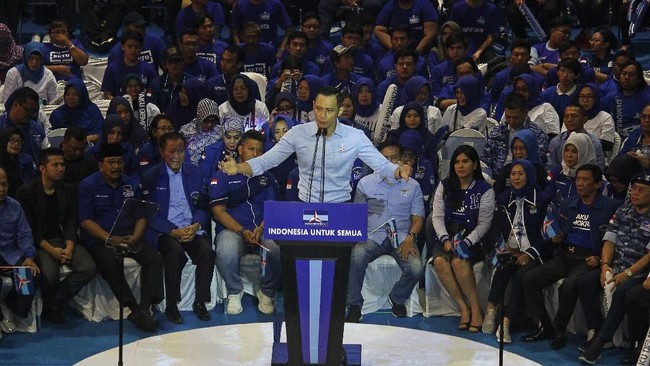 Nama AHY tak dibacakan Prabowo sebagai orang-orang yang disebut akan membantunya di pemerintahan jika terpilih kelak saat Pidato Kebangsaan di Surabaya.