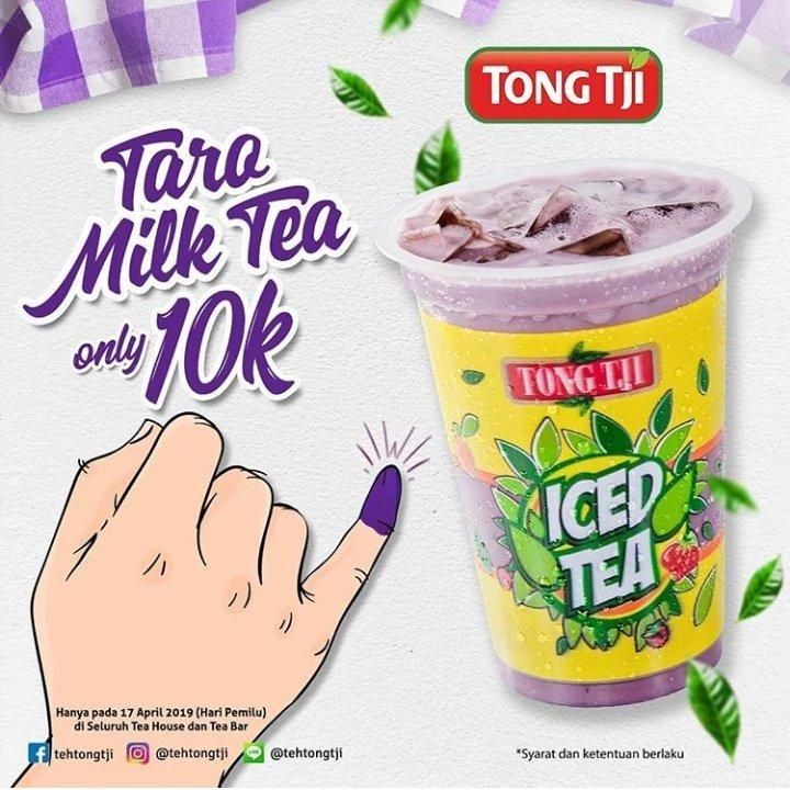 <p>Mau nyobain Taro Milk Tea dari Tong Ji dengan harga lebih murah? Langsung tunjukkan jari ungu ya, Bun!</p>
