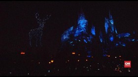 VIDEO: 'Dunia Gelap' Ambil Alih Pertunjukan Cahaya Hogwarts