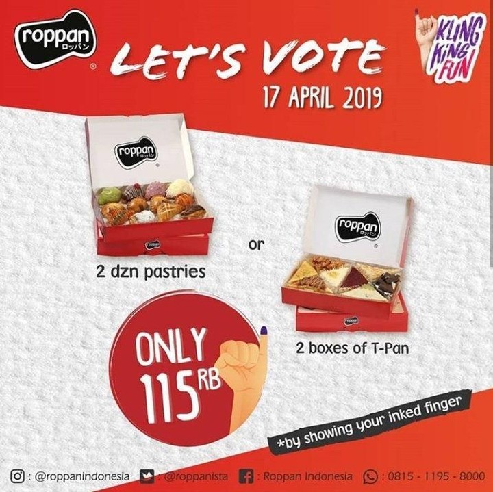 <p>Tunjukan jari ungu Bunda untuk mendapat penawaran spesial dari Roppan. Khusus untuk pastries ya, Bun. </p>