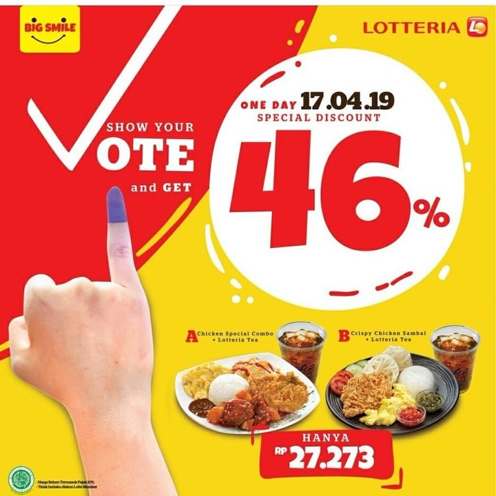 <p>Restoran asal Korea ini memberikan diskon hingga 46 persen lho, Bun, untuk orang-orang yang menunjukan jari ungunya.</p>