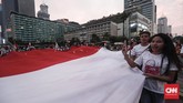FOTO: Riuh Pendukung Jokowi Rayakan 'Kemenangan' Para pendukung capres-cawapres nomor urut 01 Jokowi dan Ma'ruf Amin merayakan 'kemenangan' hasil quick count pada Rabu (17/4) petang.