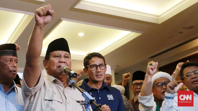 Prabowo Subianto-Sandiaga Uno menang telak dari Joko Widodo-Ma'ruf Amin pada Pilpres 2019 di daerah Panitia Pemilihan Luar Negeri (PPLN) Jeddah, Arab Saudi.