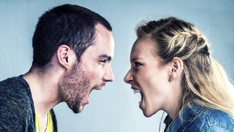 ilustrasi pasangan bertengkar young asian couple having a big argument. click for more: