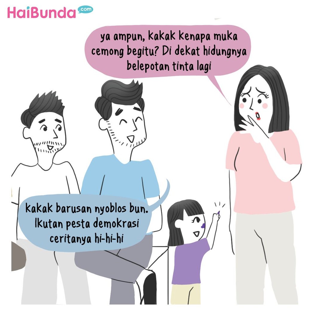 Beginilah cerita saat Bunda nyoblos. Gimana cerita serba-serbi nyoblos di keluarga Bunda?