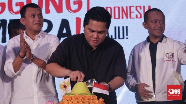 Dalam acara syukuran kemenangan itu, Ketua Umum TKN Erick Thohir menyampaikan Jokowi-Amin mengungguli Prabowo-Sandi dengan perolehan suara di atas 55 persen.