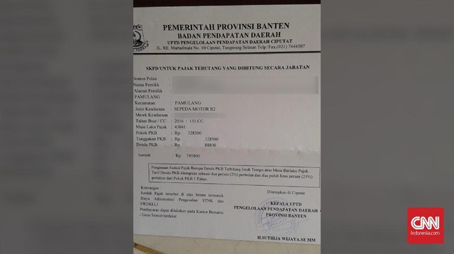 Pemerintah Provinsi Banten menerapkan sistem baru untuk para penunggak pajak kendaraan bermotor.