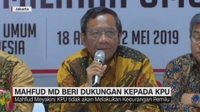 VIDEO: Mahfud MD Beri Dukungan ke KPU