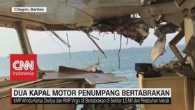 VIDEO: 2 Kapal Motor Penumpang Tabrakan, 1 ABK Tenggelam