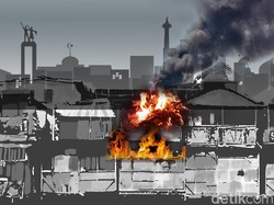 Kebakaran Landa Permukiman Padat Penduduk di Lubang Buaya Jaktim