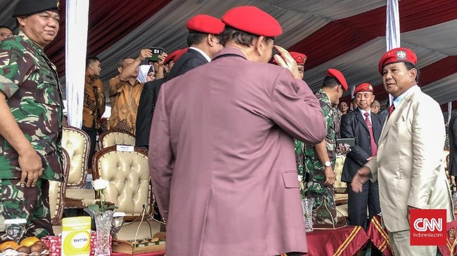 HUT Kopassus ke-67 dihadiri sejumlah jenderal aktif dan purnawirawan, di antaranya eks Danjen Kopassus Prabowo Subianto hingga Kepala BIN pertama Hendropriyono.