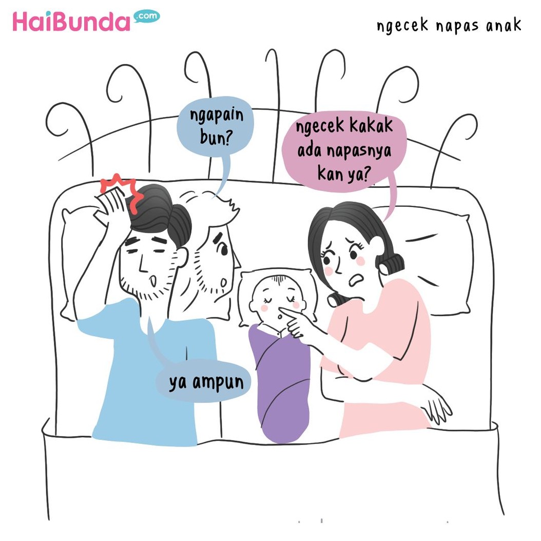 Beginilah kekhawatiran Bunda di komik ini setelah kakak lahir. Kalau Bunda, kekhawatiran sebagai ibu baru apa yang pernah dialami?
