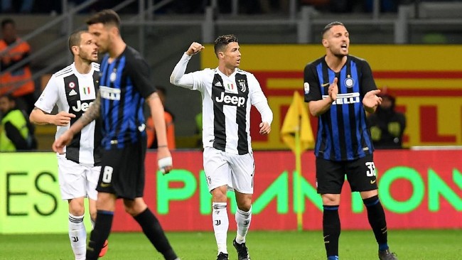 Cristiano Ronaldo mencetak sejarah dalam kariernya saat Juventus bermain imbang 1-1 melawan Inter Milan pada pekan ke-34 Liga Italia.
