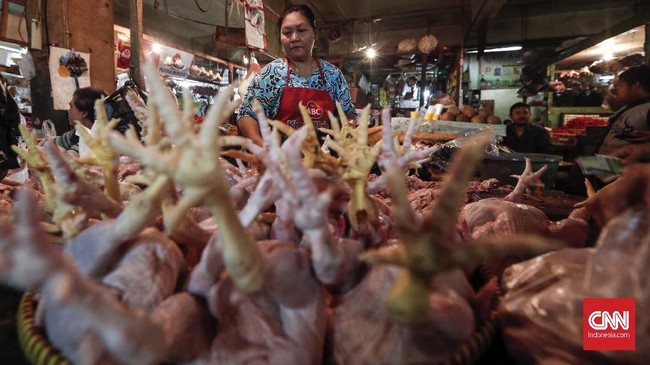 Harga daging ayam dan cabai naik pada Kamis (16/2), atau sebulan menjelang Ramadan.