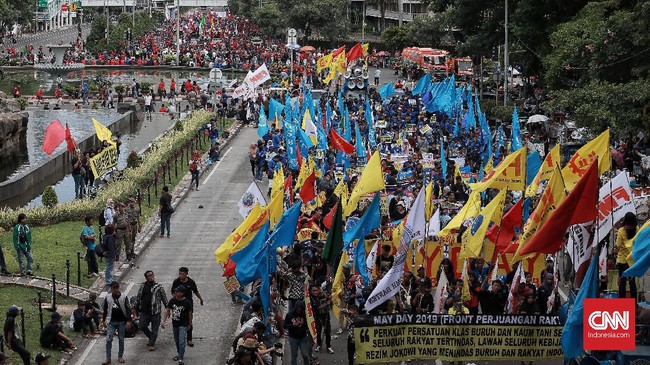 KSPI masih menyoroti soal formulasi upah minimum dalam demonstrasi peringatan Hari Buruh Internasional 2019.