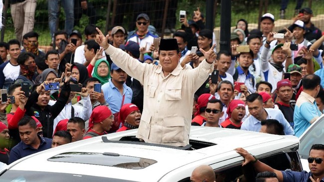 Capres nomor urut 02 Prabowo Subianto meraih suara 67,51 persen dan memenangi total 12 kecamatan yang berada di Kabupaten Pacitan, Jawa Timur.