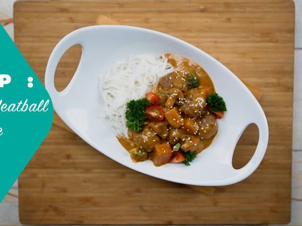 Resep Rendang Meatball Rice Noodle