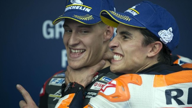 Keberhasilan Fabio Quartararo memecahkan rekor sebagai pebalap termuda yang meraih pole position MotoGP membuat Marc Marquez mengucapkan selamat.