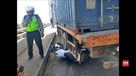 VIDEO: Aksi Heroik Ipda Tatang Selamatkan Truk Rem Blong