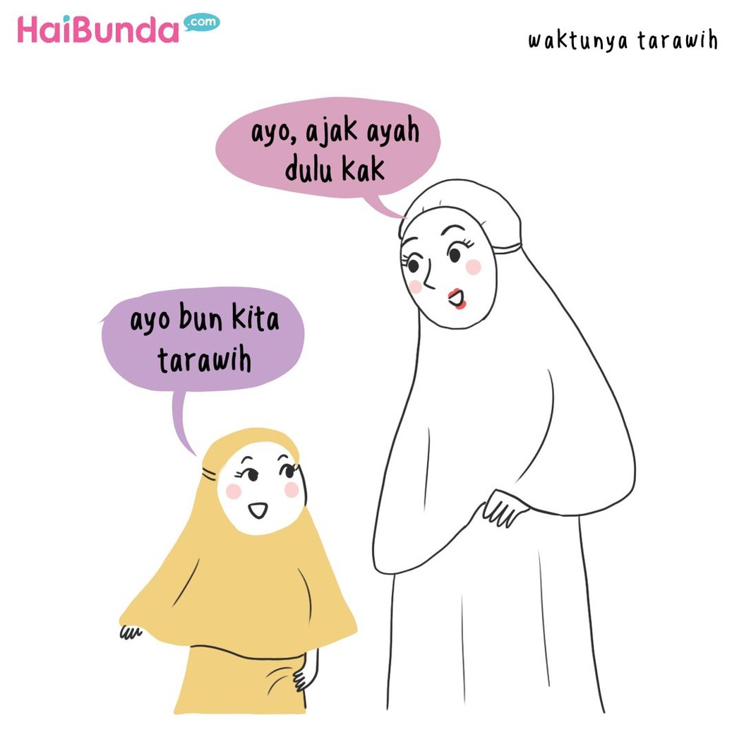 Setelah buka puasa, Bunda dan Kakak salat, tapi Ayah langsung makan karena lapar. Kalau tradisi buka puasa di keluarga Bunda gimana?