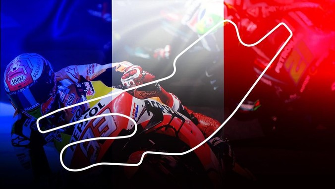 Pebalap Repsol Honda Marc Marquez finis terdepan pada seri MotoGP Prancis 2019 di Sirkuit Le Mans, Minggu (19/5).