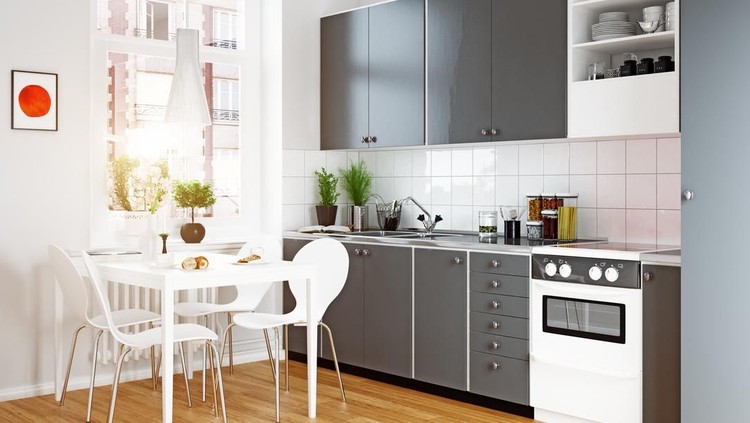 modern cozy kitchen interior. 3d rendering design concept