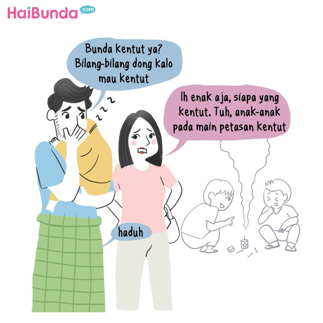 Selalu ada cerita di keluarga bunda di komik ini dalam perjalanan pulang salat Tarawih. Apa cerita keluarga Bunda setelah pulang tarawih?