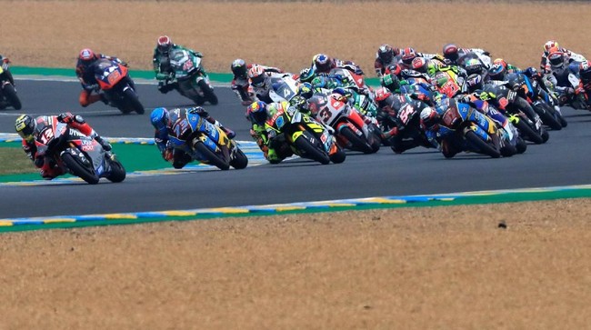 Dimas Ekky Pratama gagal finis pada balapan Moto2 Prancis 2019 di Sirkuit Le Mans, Minggu (19/5), setelah terjatuh saat balapan menyisakan tiga lap.