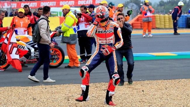Klasemen MotoGP 2019 mengalami perubahan signifikan setelah Marc Marquez meraih kemenangan di MotoGP Prancis 2019 di Sirkuit Le Mans, Minggu (19/5).
