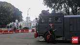 FOTO: Siaga Satu Jakarta Polri menetapkan status siaga satu di Jakarta sepanjang pekan pengumuman hasil Pemilu 2019. Aparat dikerahkan menjaga sejumlah titik penting di Ibu Kota.