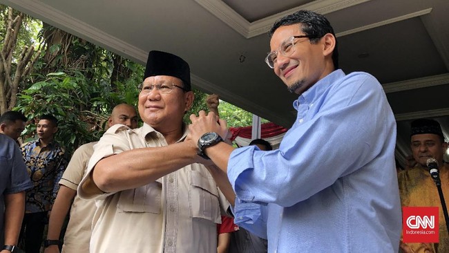 Capres Prabowo Subianto disebut bakal merayakan Idul Fitri di Indonesia bersama pendukungnya, sementara cawapres Sandiaga Uno akan berlebaran di AS.
