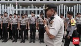 FOTO: Siaga Satu Jakarta Polri menetapkan status siaga satu di Jakarta sepanjang pekan pengumuman hasil Pemilu 2019. Aparat dikerahkan menjaga sejumlah titik penting di Ibu Kota.