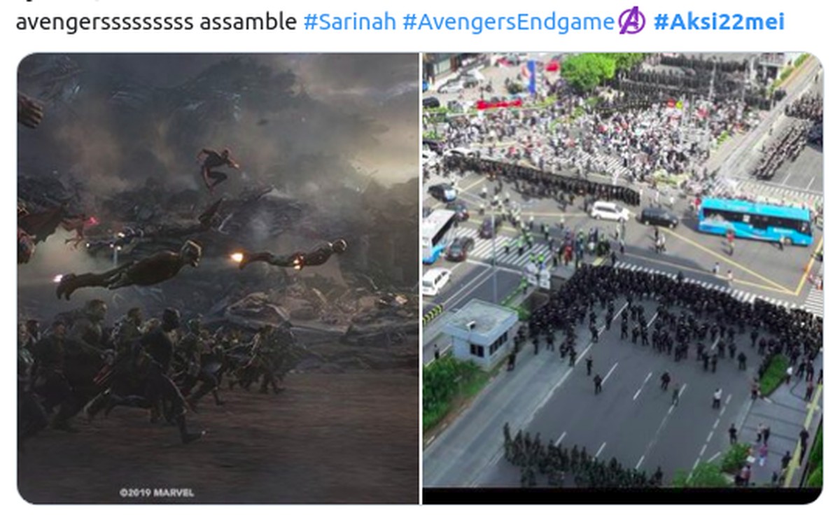 Berikut ini sejumlah meme kocak yang tersebar di internet menyikapi aksi 22 Mei terkait penolakan hasil rekapitulasi perhitungan suara pemilihan presiden 2019&period;