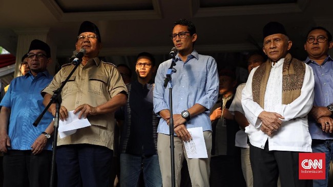 Pendaftaran gugatan sengketa Perselisihan Hasil Pemilihan Umum hanya diwakilkan oleh kuasa hukum Prabowo Subianto-Sandiaga Uno.