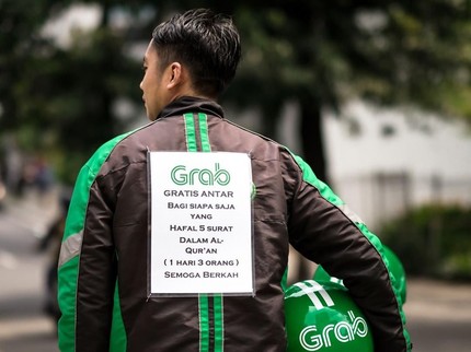 Inspiratif, Pengemudi Grab Beramal dengan Hafalan Alquran