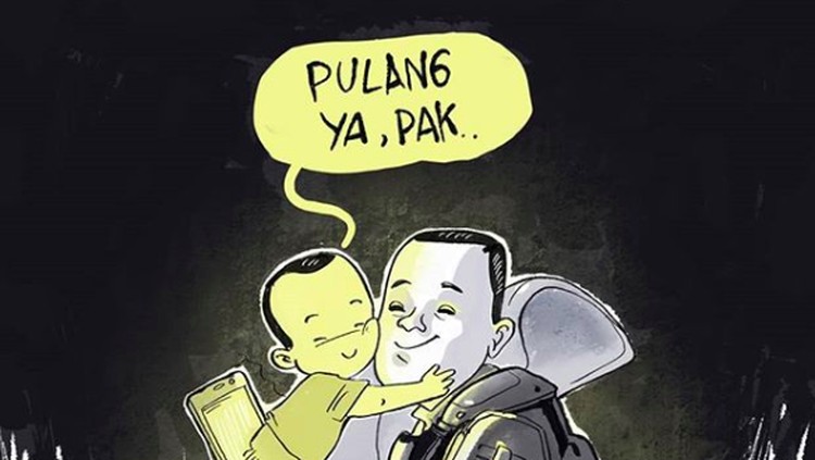 Siapa sangka, rindu seorang ayah dan anak begitupun sebaliknya turut 'hadir' dalam aksi 22 Mei lalu.
