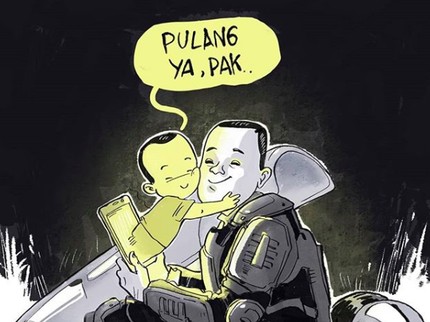 Pesan Menyentuh Ilustrasi Anak Kangen Ayah Saat Aksi 22 Mei