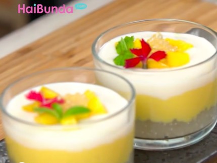 Menu Buka Puasa: Mango Sago, Si Kuning Putih yang Manis Segar