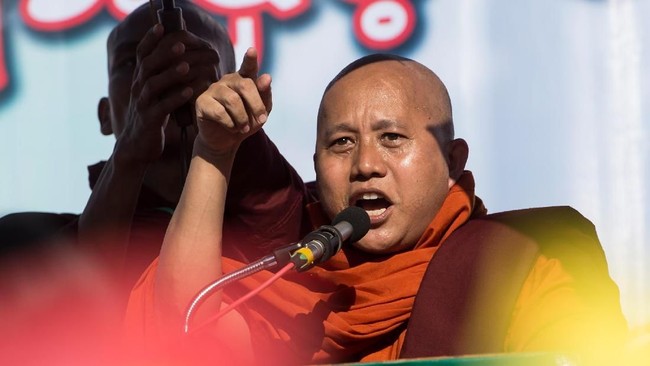 Pemerintah Myanmar menuding Wirathu, yang merupakan seorang biksu radikal, melakukan penghasutan.
