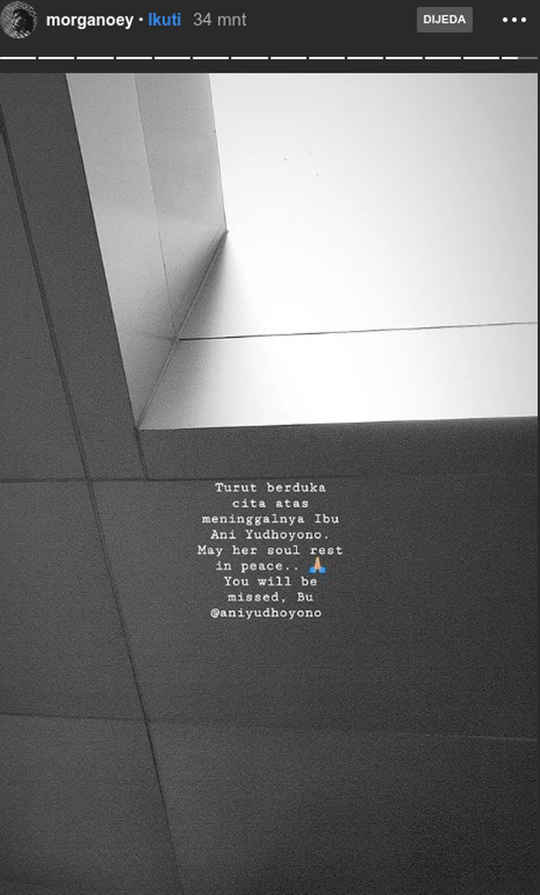 Ucapan Duka Para Seleb Atas Kepergian Ibu Ani Yudhoyono Ibu Ani Yudhoyono meninggal dunia hari ini, Sabtu (1/6) di Singapura. Para seleb tanah air pun ikut berbelasungkawa atas kepergian sosok Ibu Negara RI ke-6 itu.