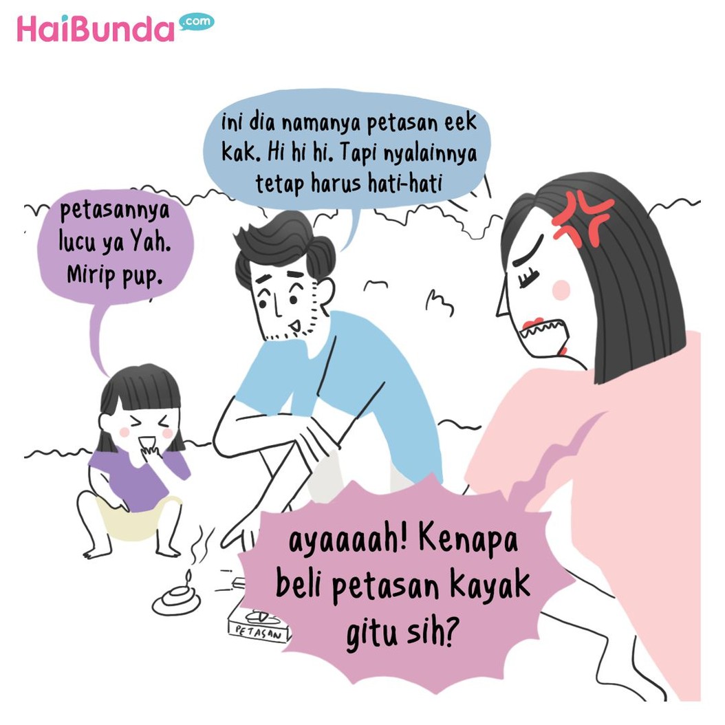Di keluarga Bunda di komik ini, ada cerita tentang petasan yang biasa dinyalakan anak-anak. Apa cerita tentang petasan di lingkungan rumah Bunda?