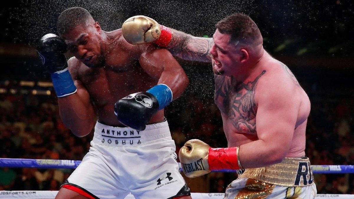 FOTO: Kejutan Andy Ruiz Menang TKO Atas Anthony Joshua