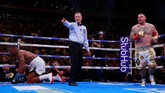 FOTO: Kejutan Andy Ruiz Menang TKO Atas Anthony Joshua Petinju asal Meksiko Andy Ruiz Jr. secara mengejutkan menjadi juara dunia kelas berat setelah menang TKO atas Anthony Joshua.