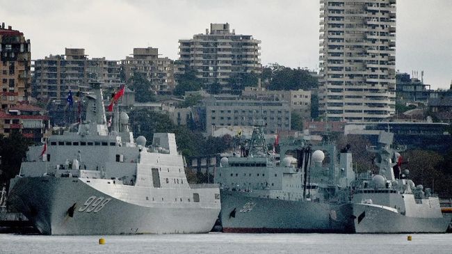 Tiga Kapal Perang China Bikin Pelabuhan Sydney Heboh